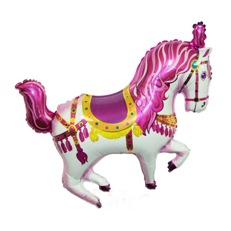 Гелиевый Шар фольгированная фигура Лошадь цирковая розовая купить в магазине товаров для праздника Fiesta по выгодной цене. Доставка в день заказа! Самовывоз ул. Большая Печерская 51. Воздушные шары PREMIUM качества из США и Европы!