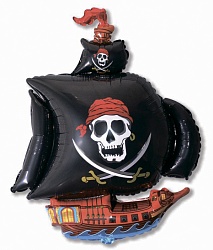Воздушный Шар фольгированная фигура Пиратский корабль, черный купить в магазине товаров для праздника Fiesta по выгодной цене. Доставка в день заказа! Самовывоз ул. Большая Печерская 51. Воздушные шары PREMIUM качества из США и Европы!