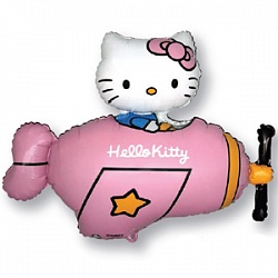 Воздушный Шар фольгированная фигура Hello Kitty (Китти), самолет розовый купить в магазине товаров для праздника Fiesta по выгодной цене. Доставка в день заказа! Самовывоз ул. Большая Печерская 51. Воздушные шары PREMIUM качества из США и Европы!