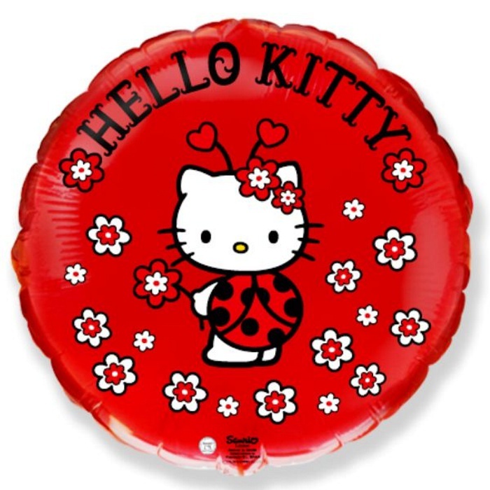 Шар Круг Хелло Китти божья коровка Hello Kitty купить в Нижнем Новгороде с доставкой недорого сегодня гелиевые шары